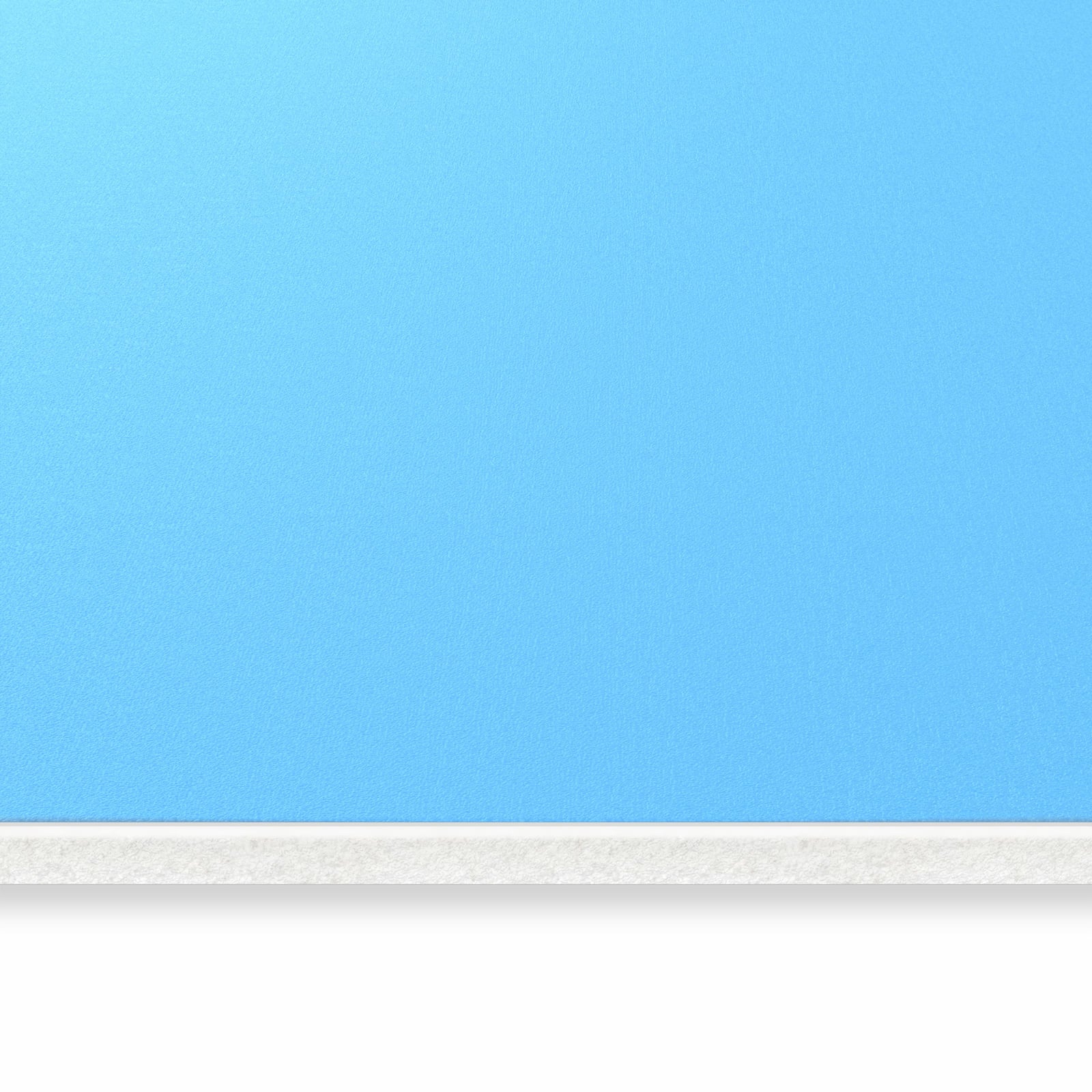 Formstabiler waschbarer Teppich für die Küche mit Motiv Himmelblauer Hintergrund in seitlicher Ansicht