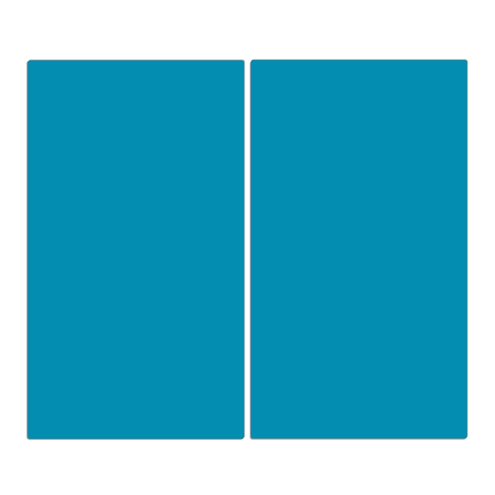 2-teilige Ceranfeld Abdeckplatten mit Türkiser Hintergrund I-Motiv in der Frontansicht #grösse_2-Teilig (60x52cm)