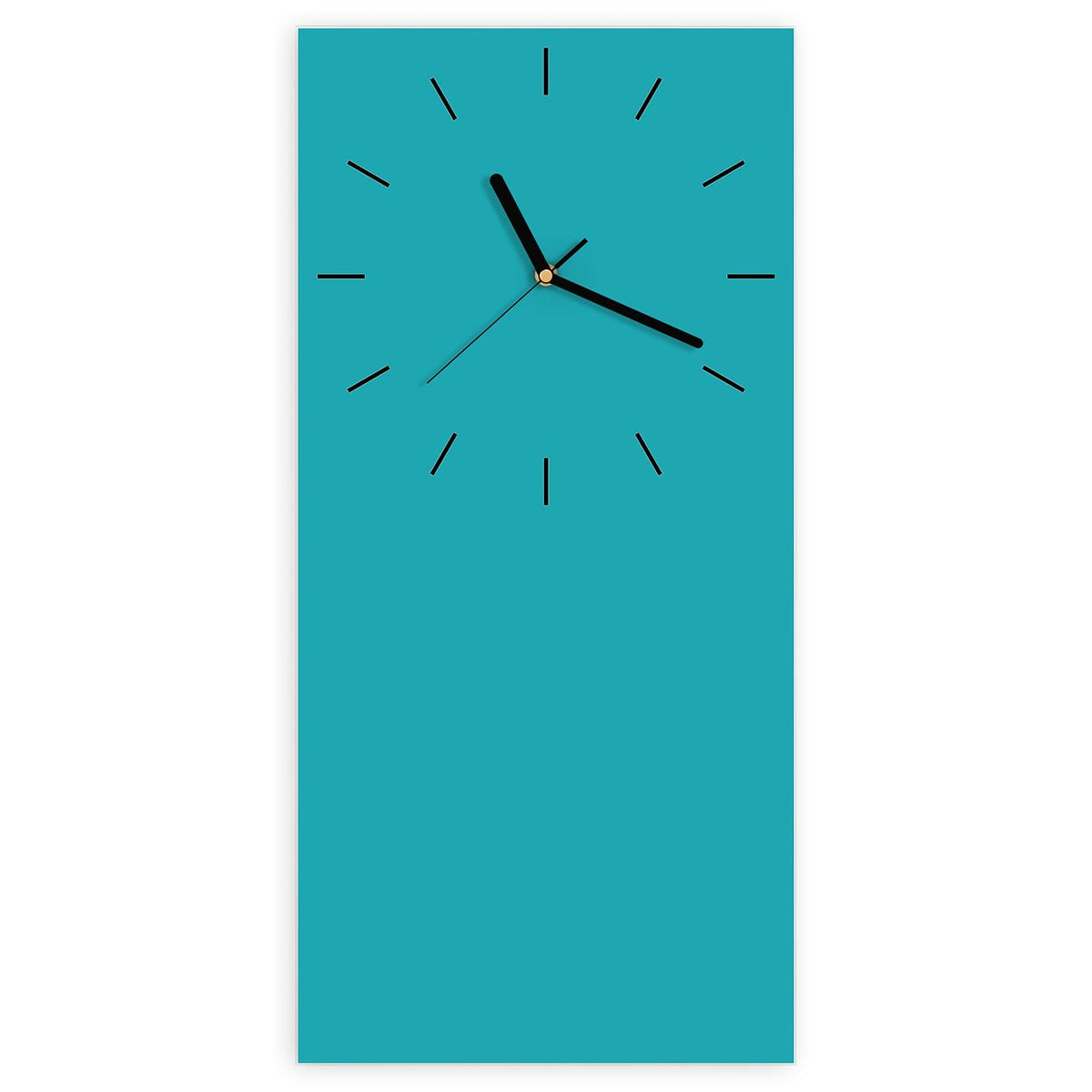 Wanduhr aus Glas, Ziffernblatt Linie mit Motiv Lagunentürkis: Vollfläche in Blaugrün-Türkis
