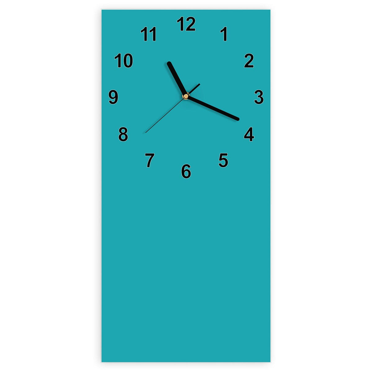 Wanduhr aus Glas, Ziffernblatt Modern mit Motiv Lagunentürkis: Vollfläche in Blaugrün-Türkis