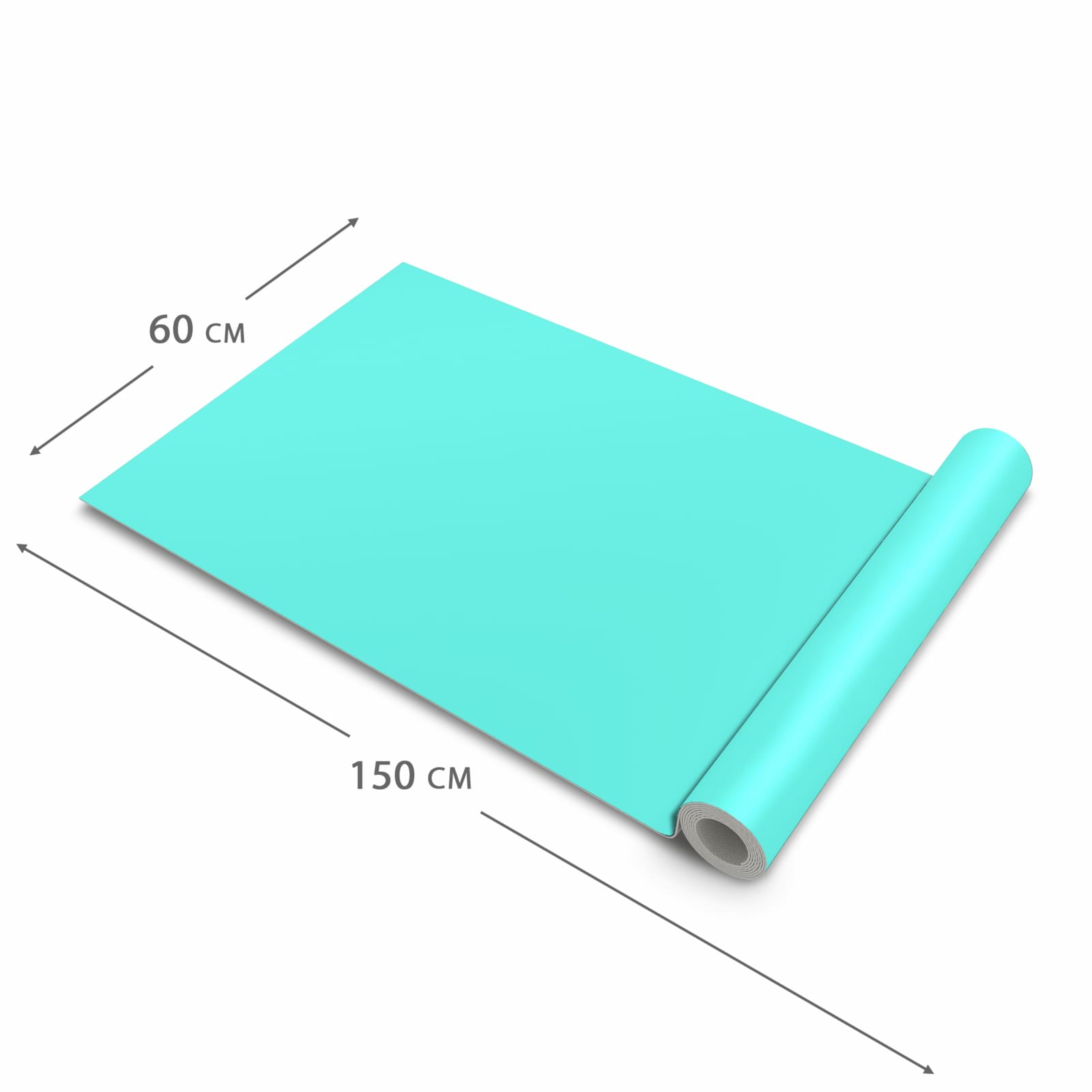 Fleckenresistenter Küchenteppich mit Motiv Mintblauer Hintergrund in der Grösse 60x120 cm