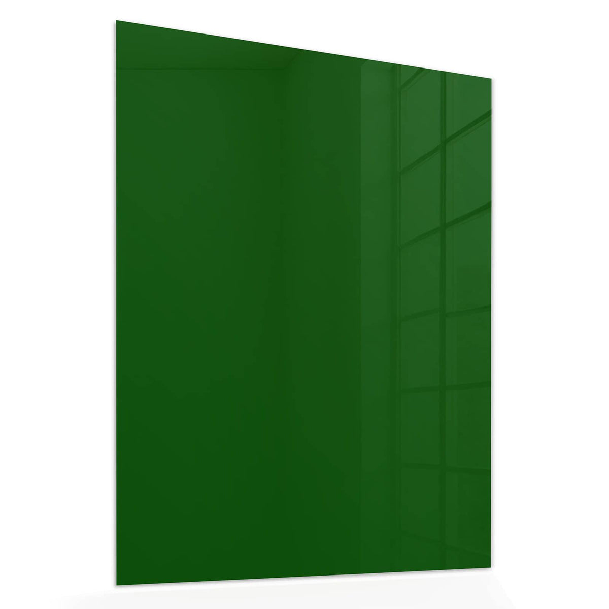 Echtglas, 4 mm – kein Acryl, keine Folie – Wandbild - Tannengrün - Hochformat