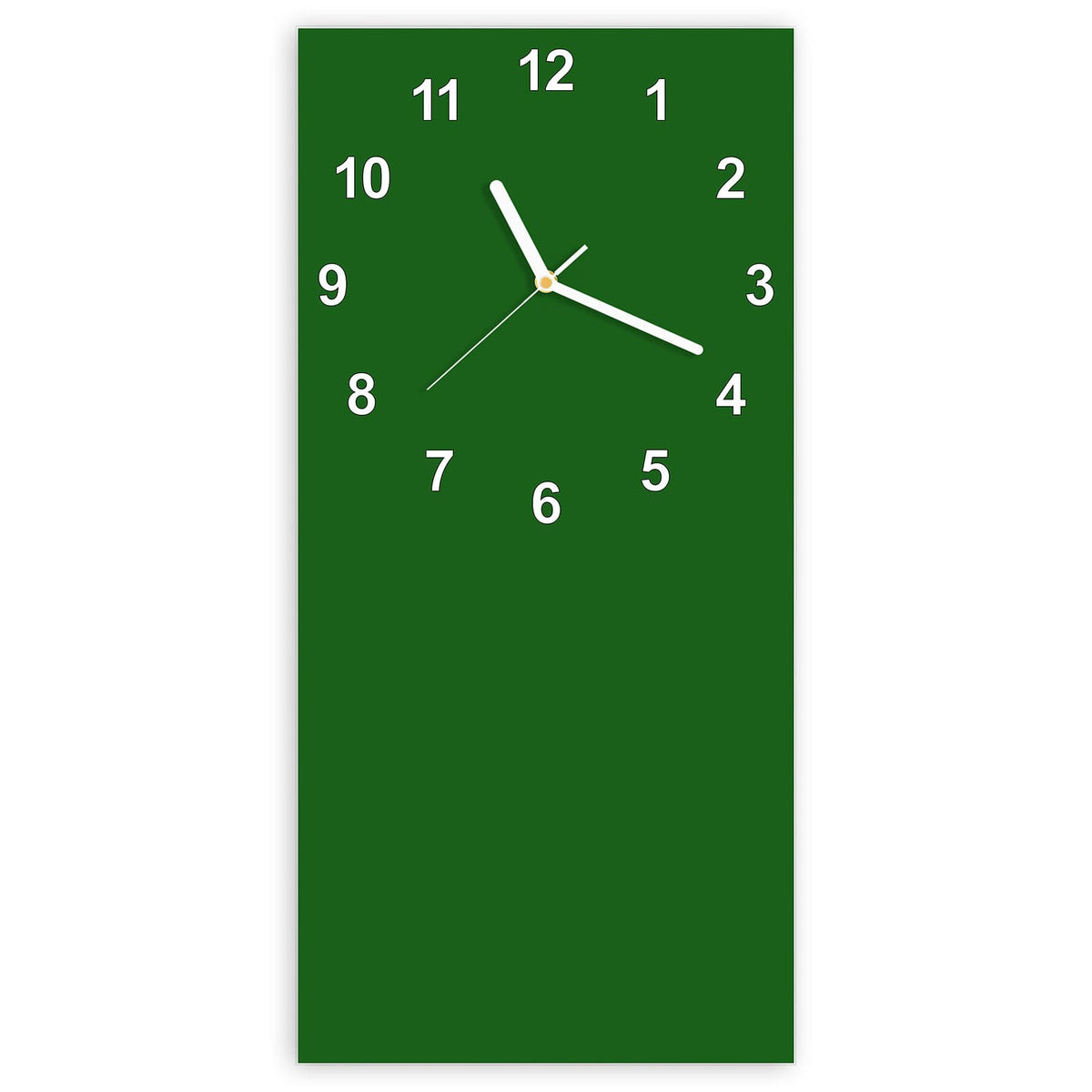 Wanduhr aus Glas, Ziffernblatt Modern mit Motiv Waldgrün: Vollflächiges dunkles Grün, etwas heller und weicher als FMK-39
