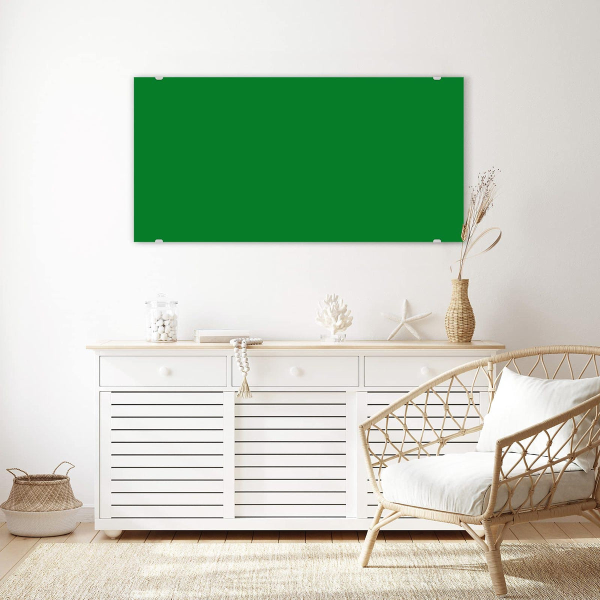 Echtglas, 4 mm – kein Acryl, keine Folie – Wandbild - Smaragdgrün - Querformat