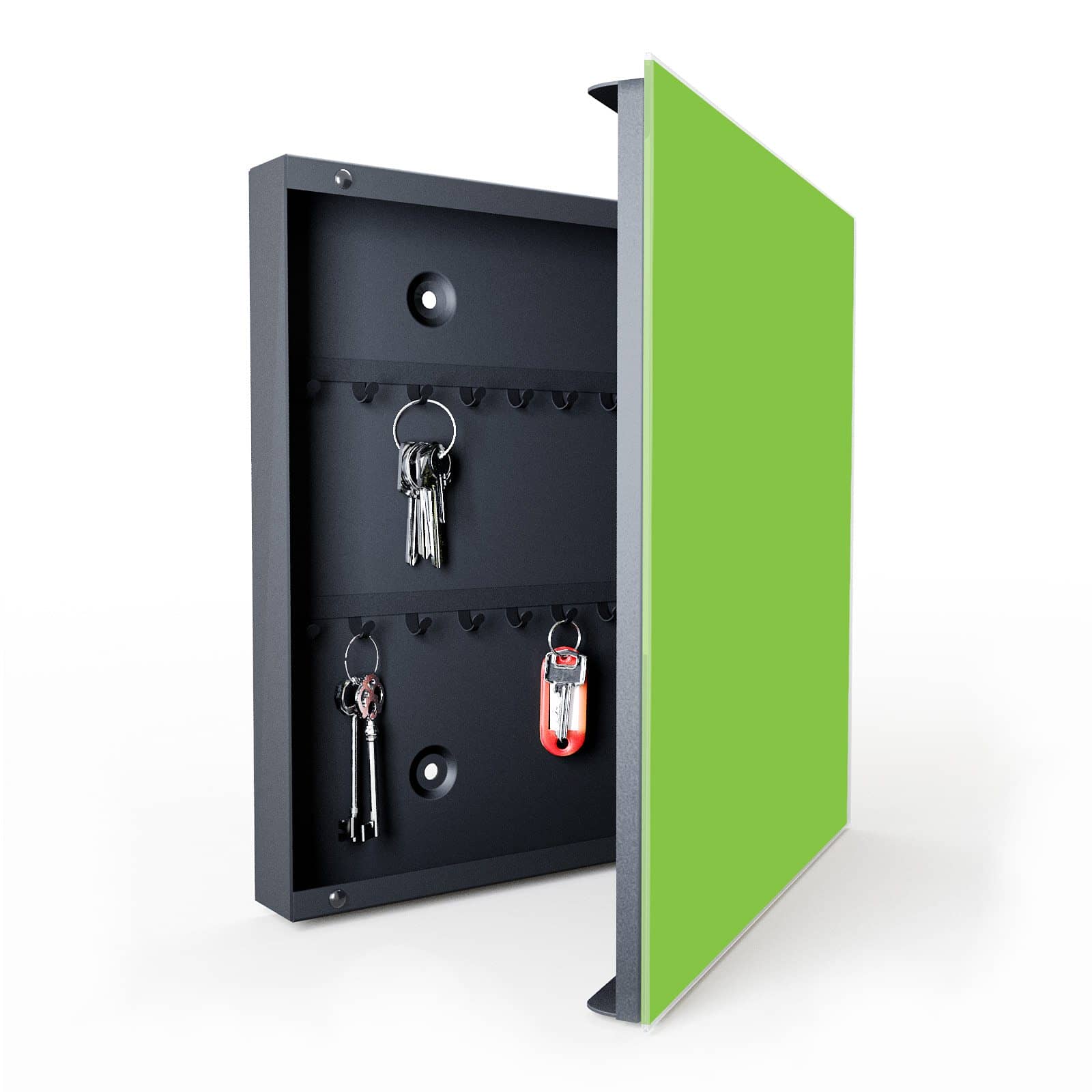 Universelle Schlüsselablage mit Motiv Hellgrüner Hintergrund in geöffneter Innenansicht