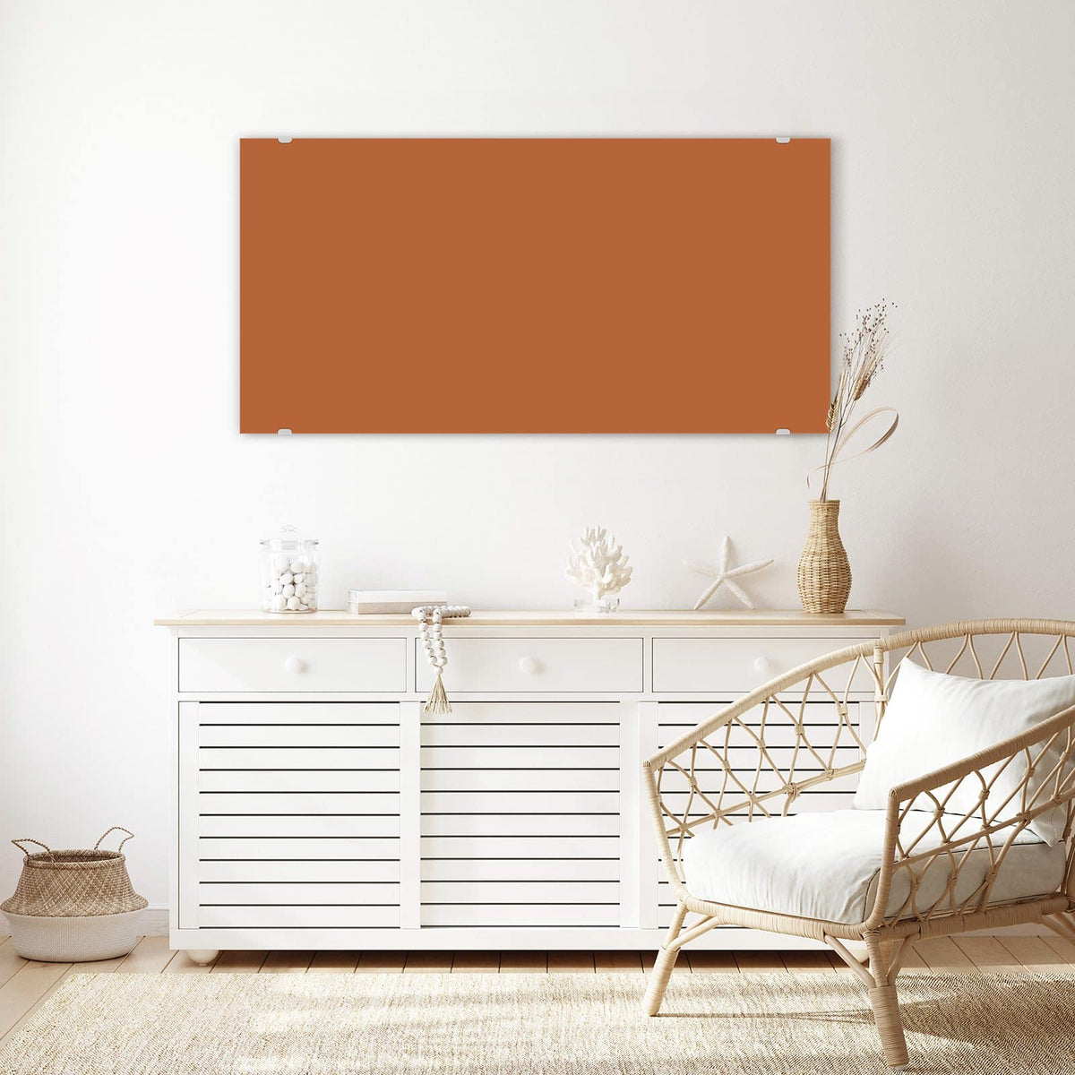 Echtglas, 4 mm – kein Acryl, keine Folie – Wandbild - Terrakotta - Querformat