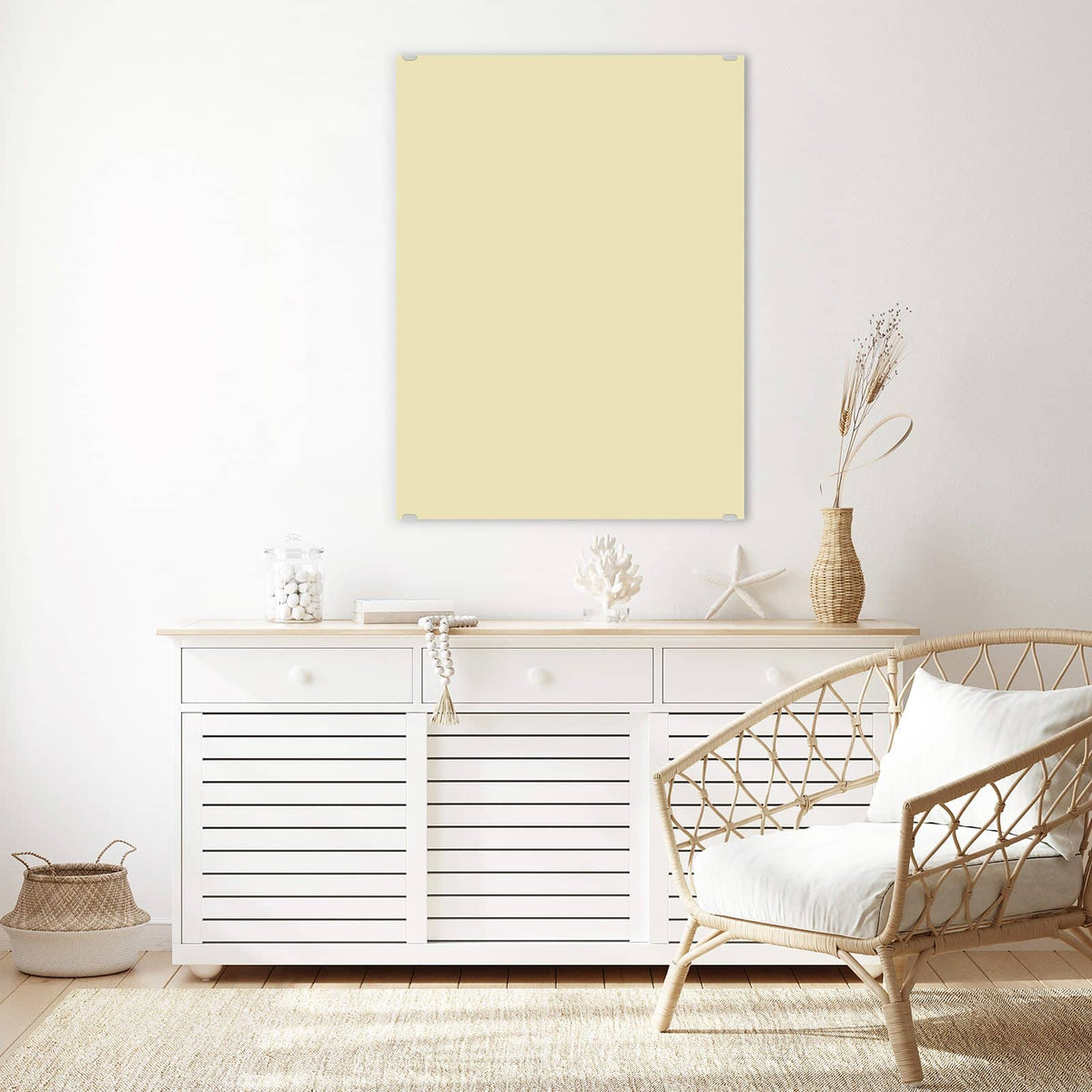 Aufhängung liegt bei – Motiv später wechselbar – Wandbild - Sandbeige - Hochformat