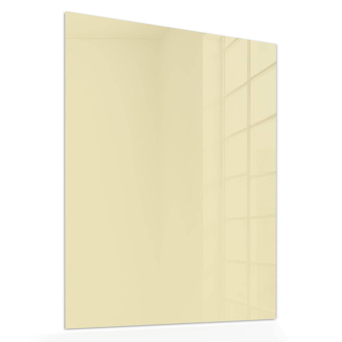Echtglas, 4 mm – kein Acryl, keine Folie – Wandbild - Sandbeige - Hochformat