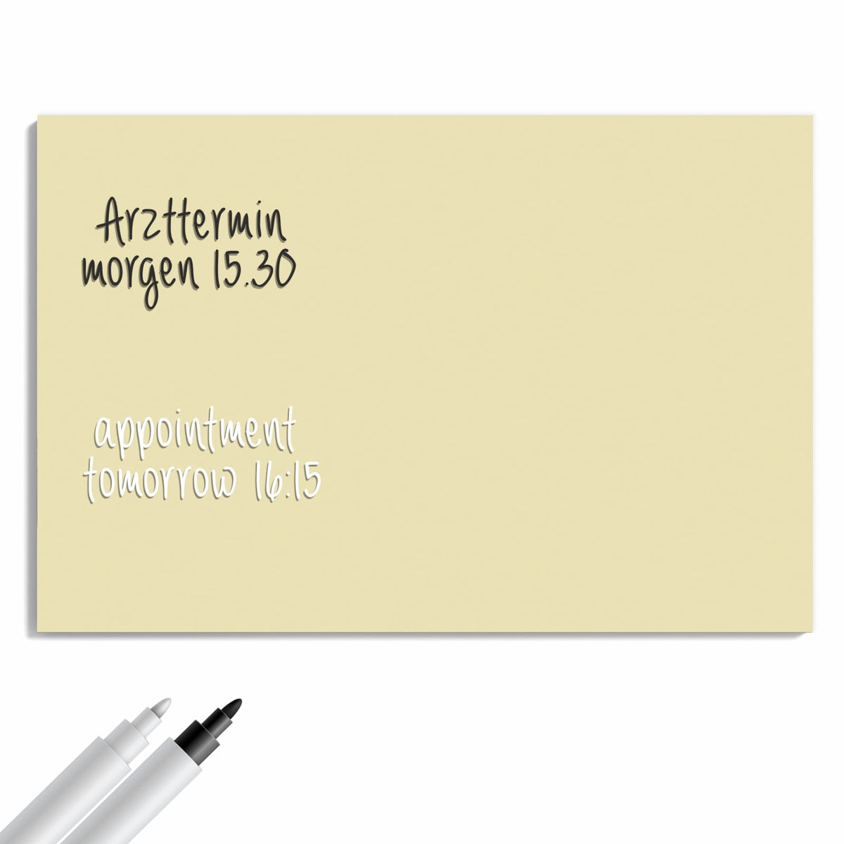 Beschreiben, abwischen, anheften – Metall Magnettafel - Sandbeige