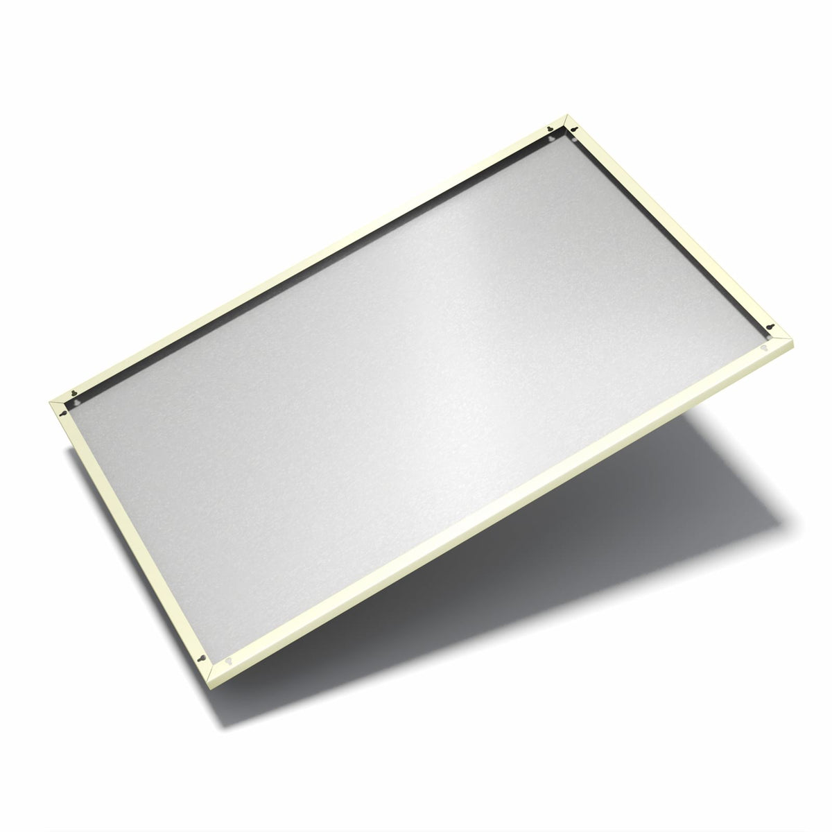 Nur 7 mm – liegt eng an der Wand – Metall Magnettafel - Hellgelber Hintergrund