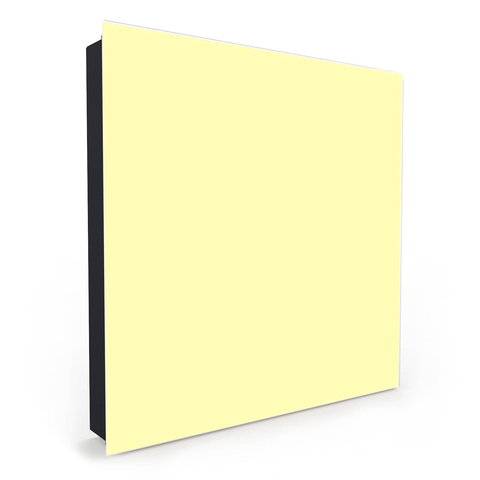 Rostfreies Schlüsselboard mit Motiv Cremefarbener Hintergrund in Seitenansicht mit Glasfront #türöffnung_Links