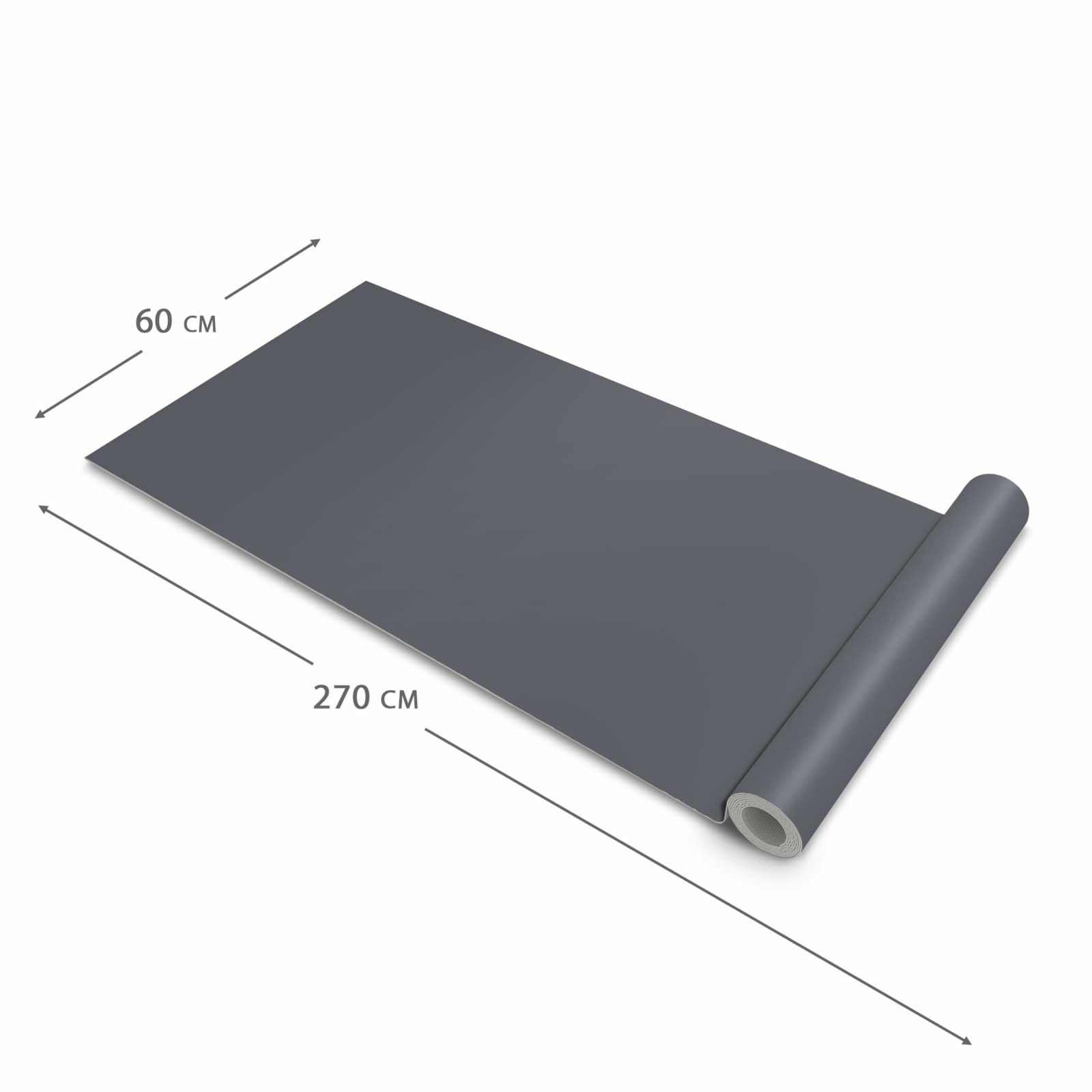 Rutschfester Küchenläufer mit dunkelgrauem Hintergrund-Motiv 60x270 cm, farbbeständig