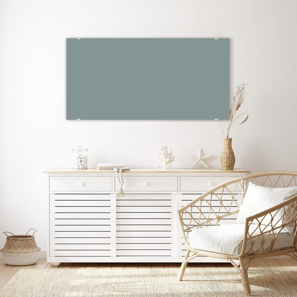 Echtglas, 4 mm – kein Acryl, keine Folie – Wandbild - Steingrau - Querformat