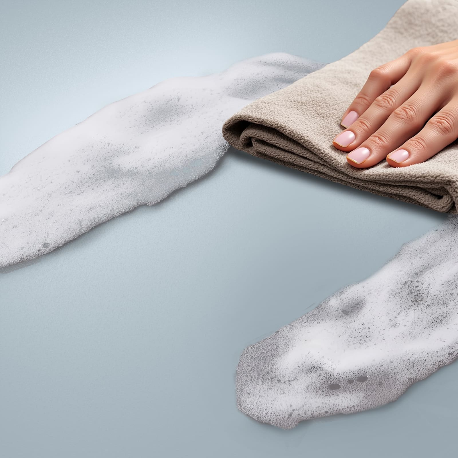 Abriebfester Küchenläufer nach Maß mit Grauer Hintergrund II-Motiv, einfache Reinigung