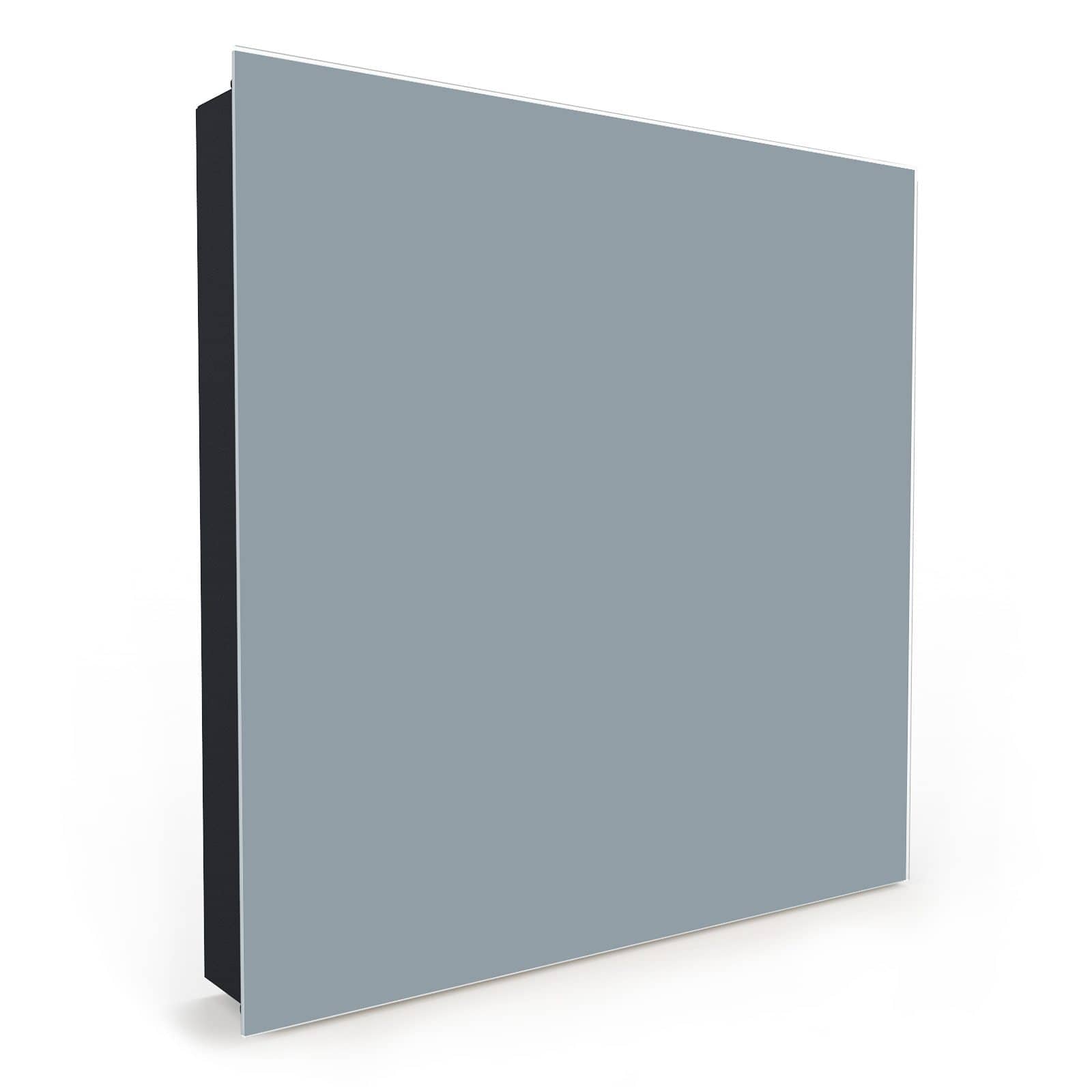 Strapazierfähige Schlüsselbox mit Motiv Grauer Hintergrund II in Seitenansicht mit Glasfront #türöffnung_Links