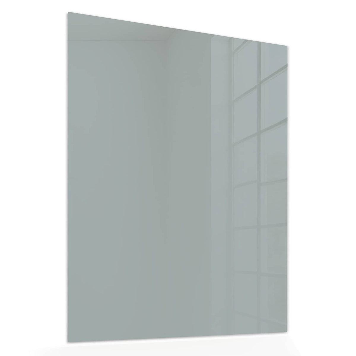 Echtglas, 4 mm – kein Acryl, keine Folie – Wandbild - Nebelgrau - Hochformat
