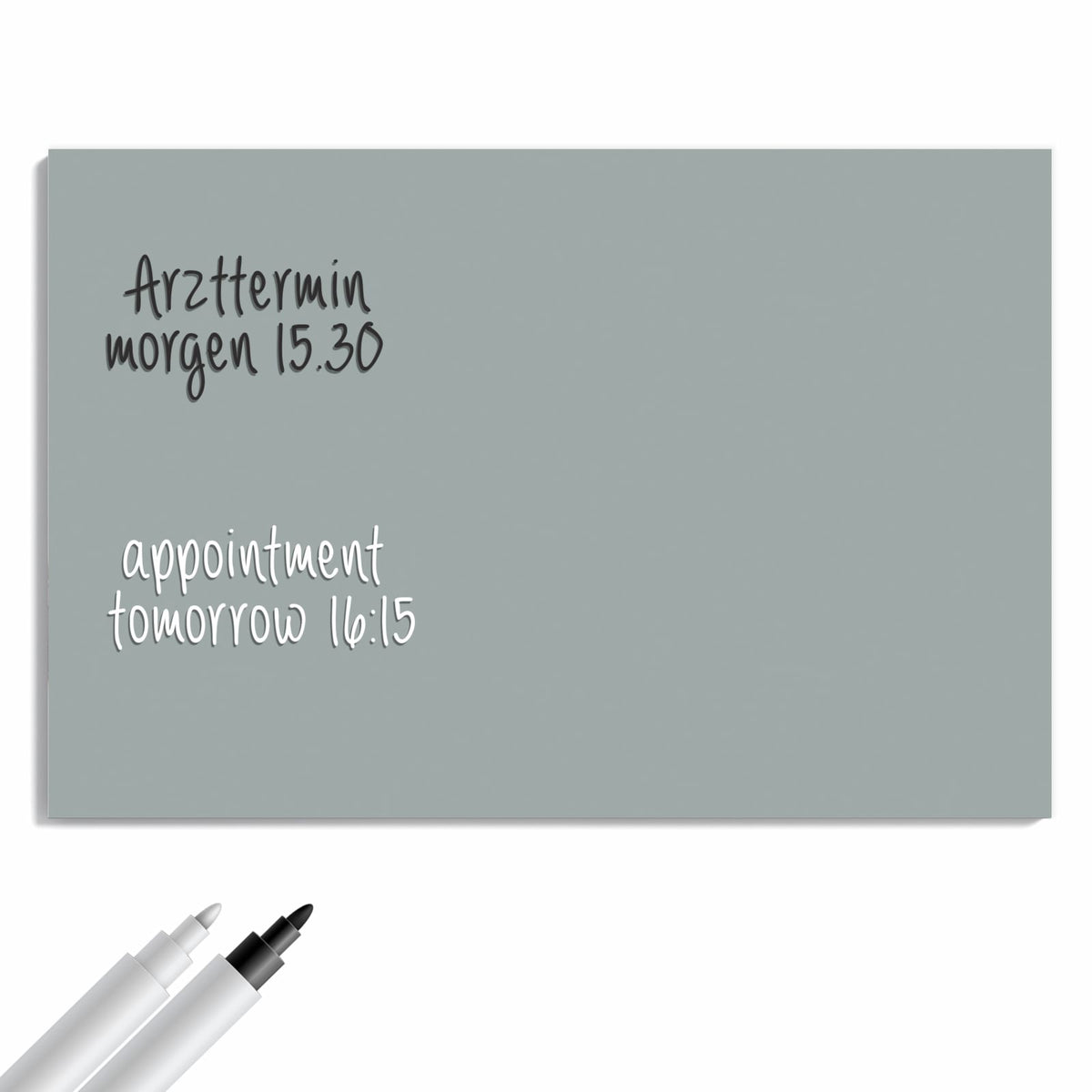 Beschreiben, abwischen, anheften – Metall Magnettafel - Nebelgrau