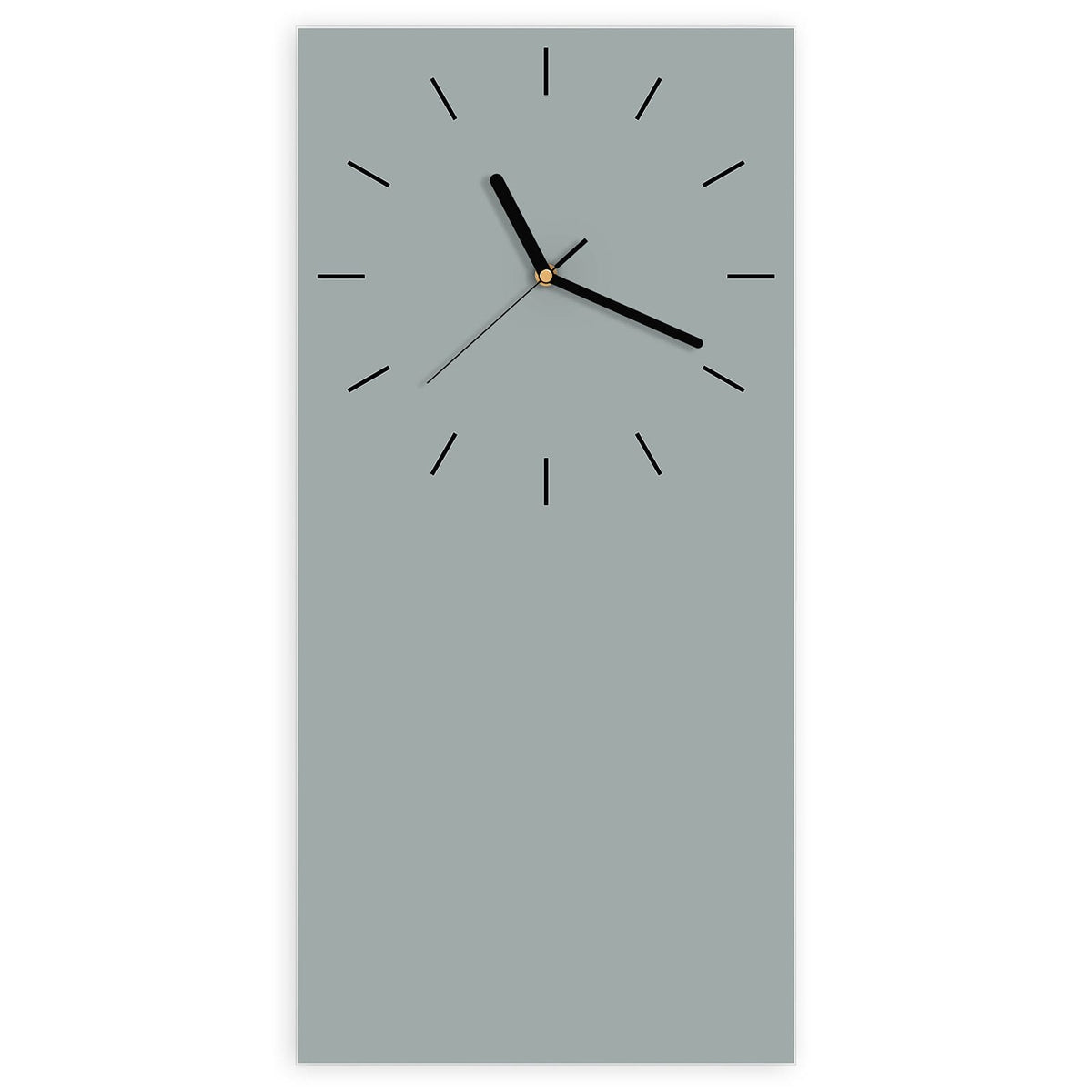 Wanduhr aus Glas, Ziffernblatt Linie mit Motiv Nebelgrau: Vollflächiges helles Grau mit leichtem Grünstich