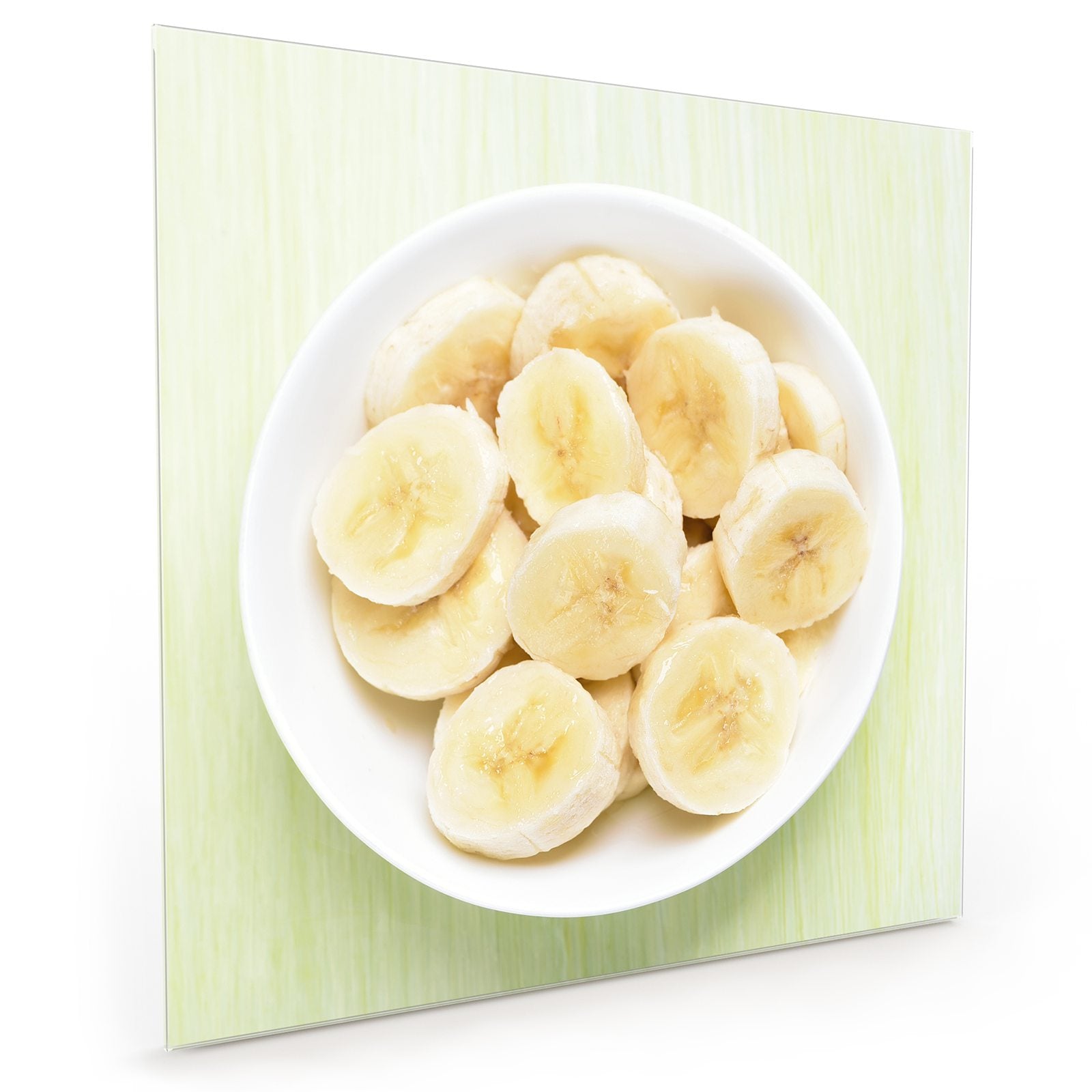 Moderne Küchenrückwand aus Glas Bananen auf Teller