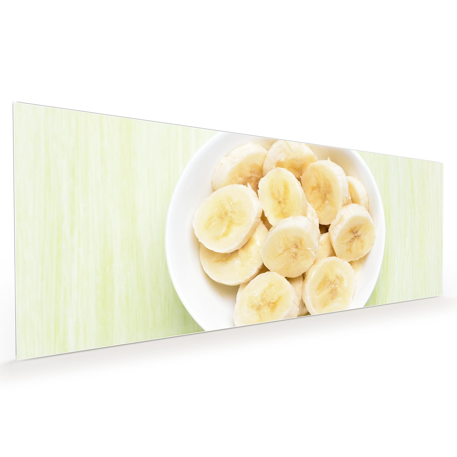 Moderne Küchenrückwand aus Glas Bananen auf Teller