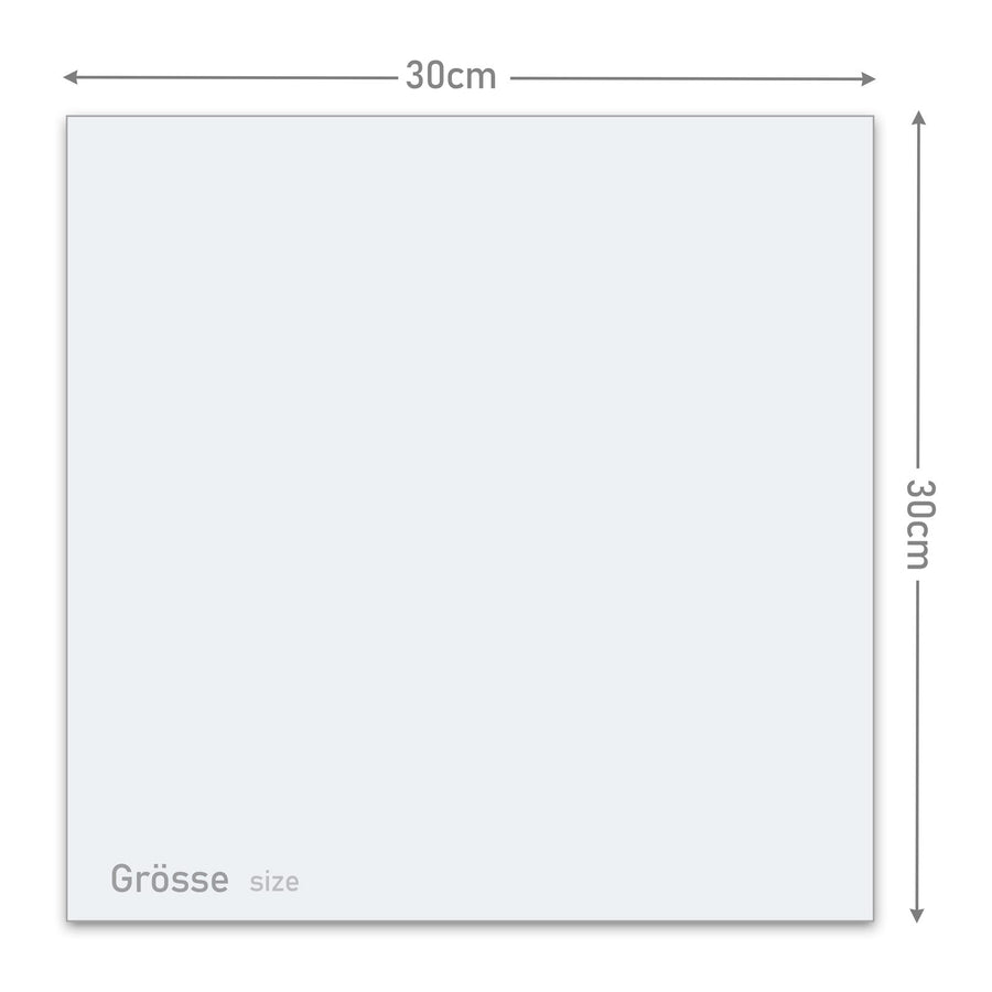 Maße Wanduhr Luxuriöses Frühstück aus Glas – Quadratisch 30 × 30 cm