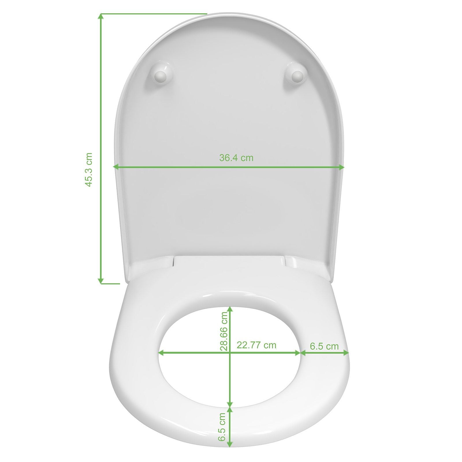 Zeitsparender WC-Deckel mit Absenkautomatik mit Motiv Abgenutzte Wand, Dimensionen Vorderseite