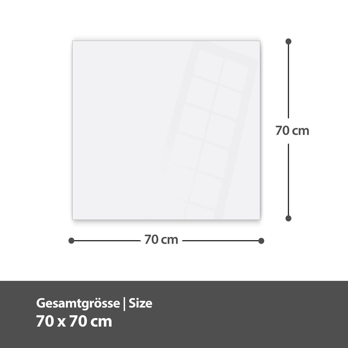 Maßzeichnung 70 × 70 cm