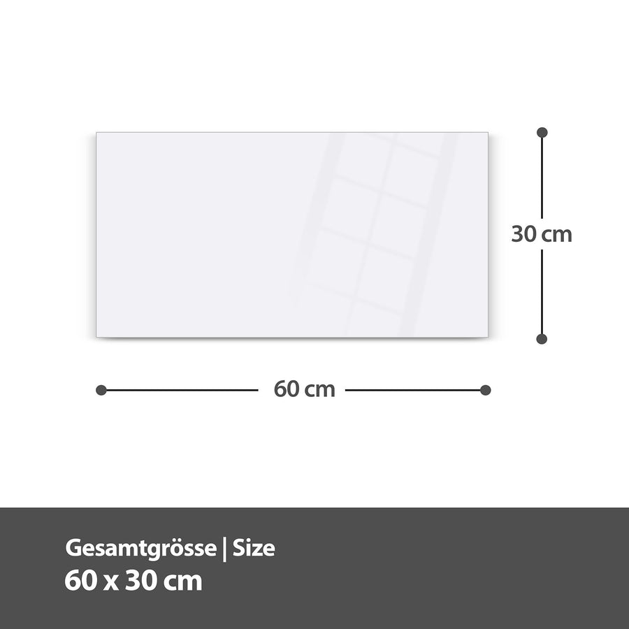 Maße Wanduhr Lila Blütenwunder aus Glas – Querformat 60 × 30 cm