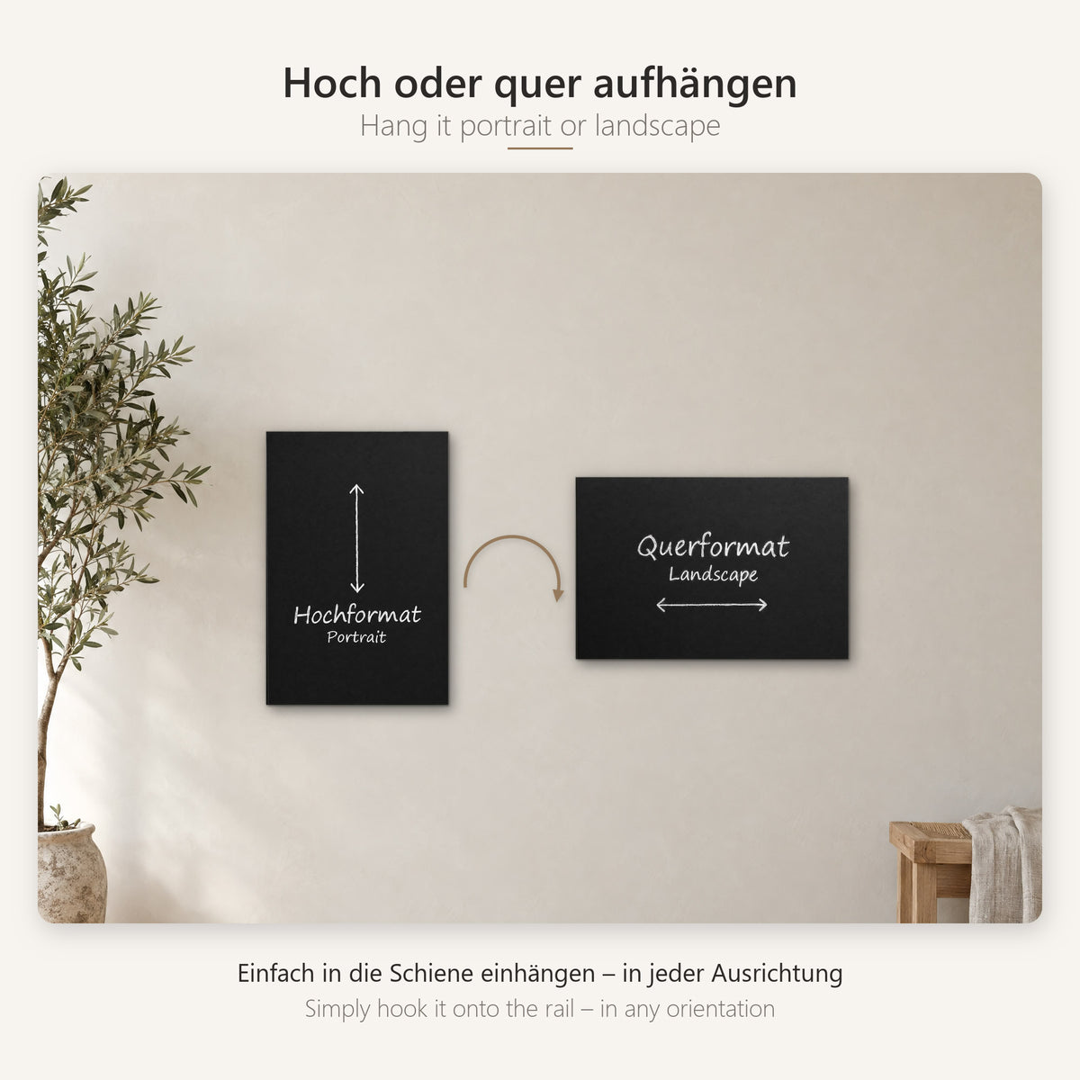 Eine Tafel, zwei Formate – Kreidetafel magnetisch ohne Rahmen – Magnettafel aus Metall