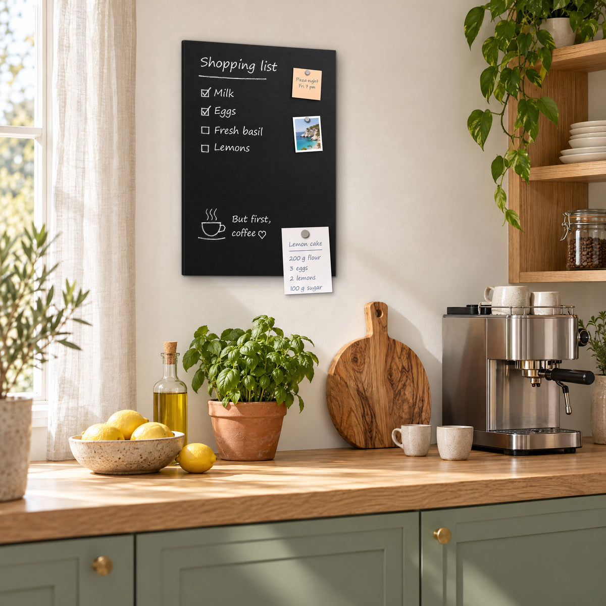 Kreidetafel magnetisch ohne Rahmen – Magnettafel aus Metall – Kreidetafel und Magnetwand in einem