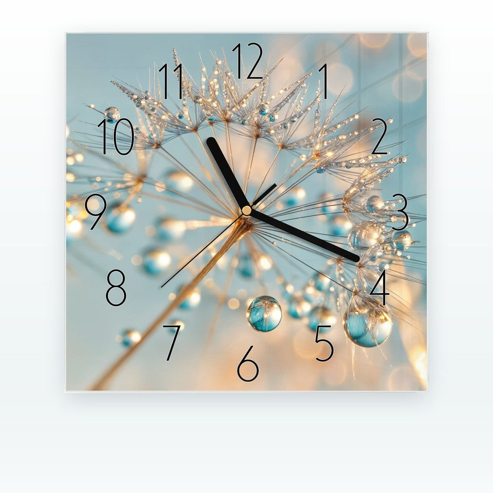 Quadratische Wanduhr 30 x 30 cm aus Glas