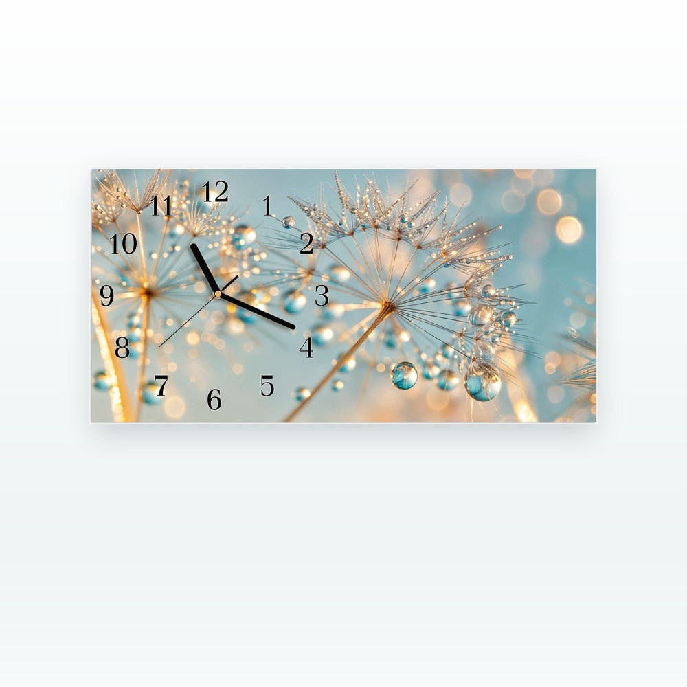 Wanduhr im Querformat 60 x 30 cm aus Glas