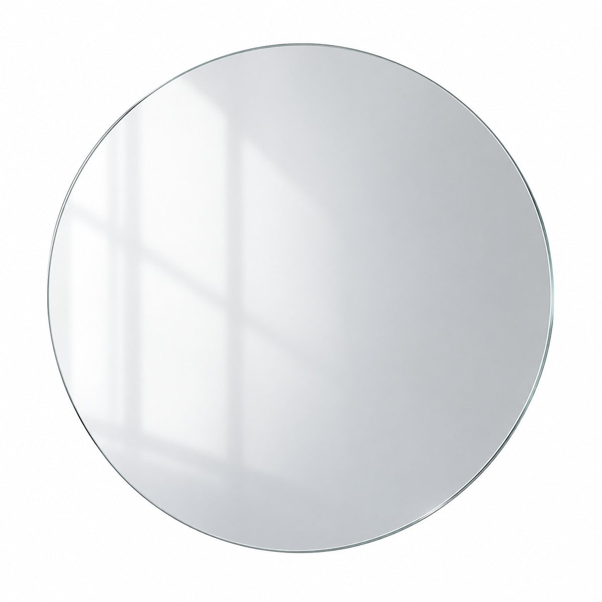 Runder Wandspiegel Luna 40 × 40 cm, rahmenlos – freigestellt vor weißem Hintergrund #grösse_40 x 40 cm